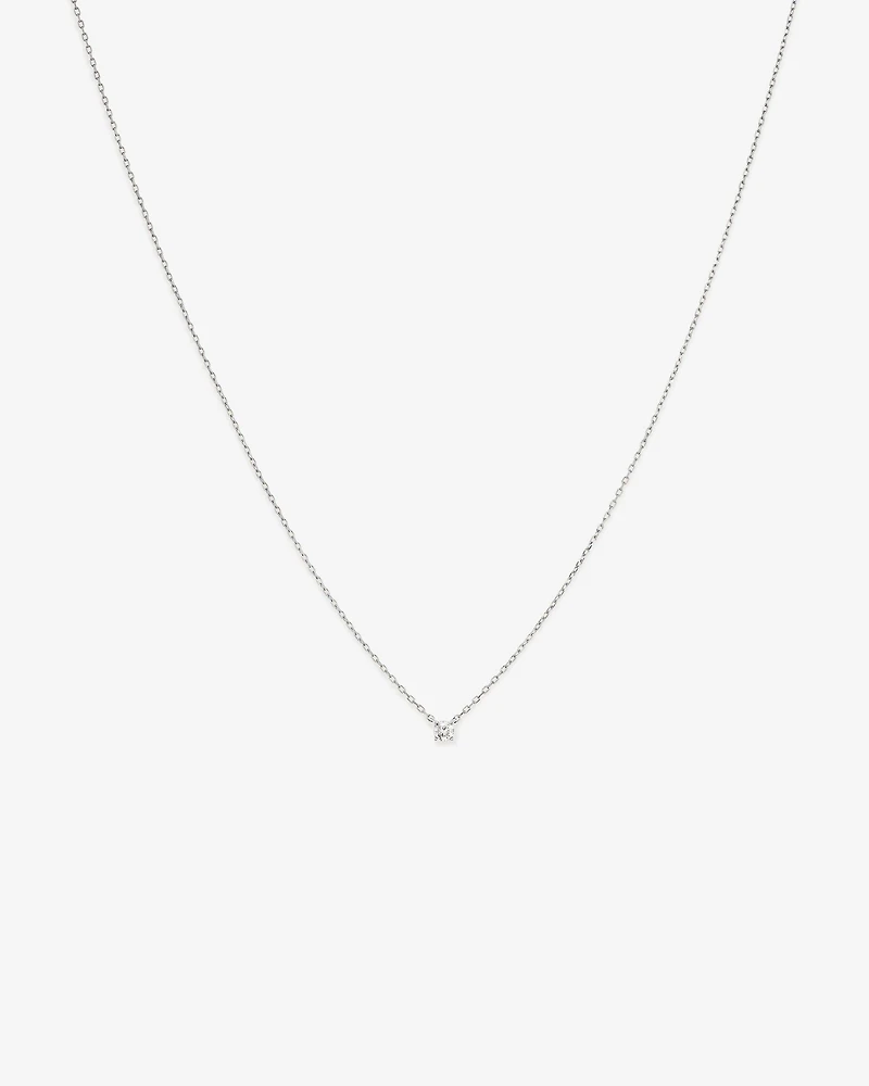 Mini Diamond Solitaire Necklace in 10kt White Gold