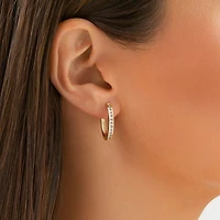 Huggie Earrings with 0.50 Carat TW of Diamonds in 10kt Rose Gold