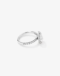1.82 Carat TW Pear Cut Laboratory-Grown Diamond Halo Engagement Ring in 14kt White Gold