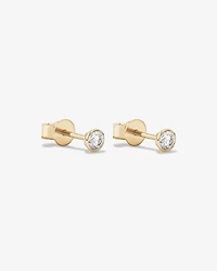 0.25 Carat TW Round Brilliant Diamond Solitaire Bezel Set Stud Earrings in 18kt White Gold