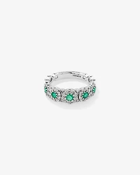 Bubble Ring with Emerald & 0.50 Carat TW of Diamonds in 14kt White Gold