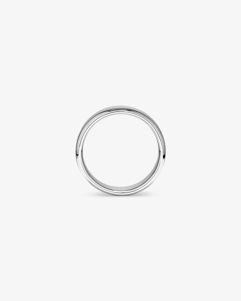 7mm Flat Bevelled Wedding Band in Sterling Silver