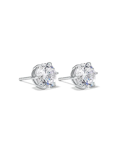 9.5mm Round Brilliant Cubic Zirconia Stud Earrings in Sterling Silver