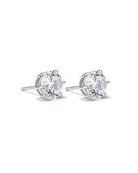 9.5mm Round Brilliant Cubic Zirconia Stud Earrings in Sterling Silver