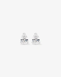 Pear Shape Cubic Zirconia Stud Earrings in Sterling Silver