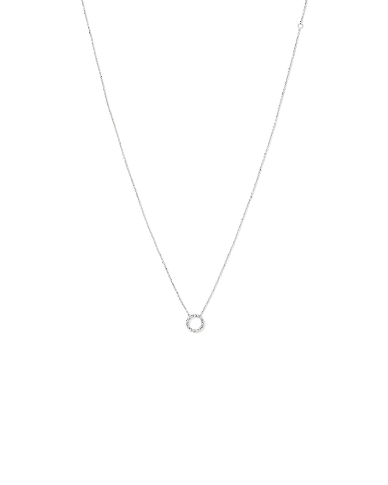 Carat TW Diamond Circle Necklace in 10kt White Gold