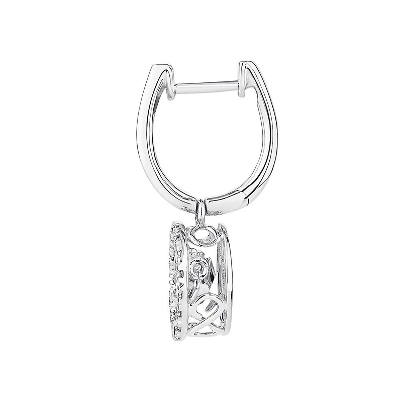 Pendants d'oreilles Everlight en or blanc 14 K avec diamants totalisant 1 ct