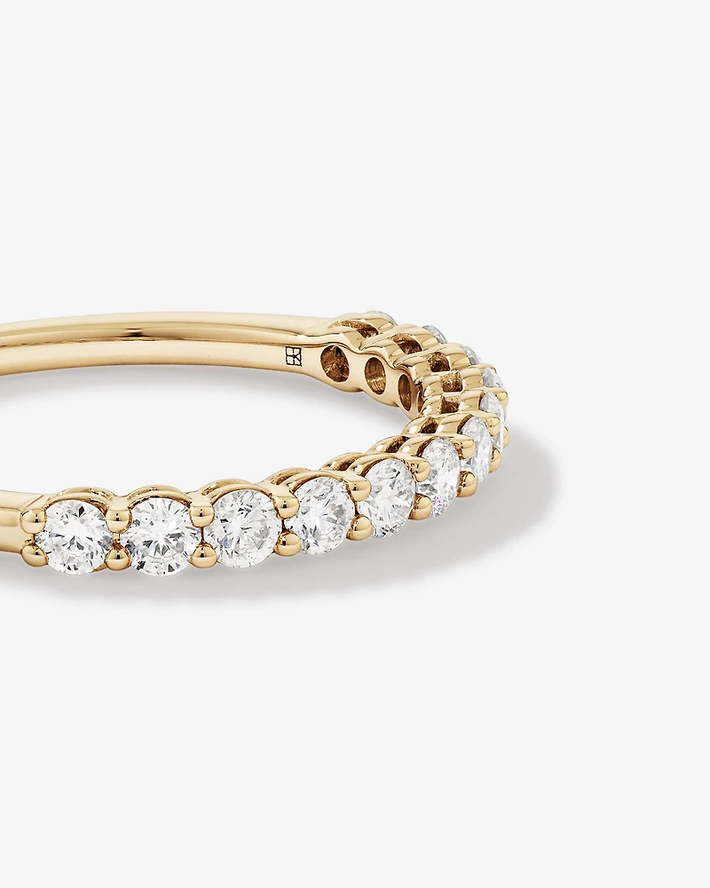 Bague De Mariage En Diamant De Laboratoire Rond Brillant De 0,60 Carat Poids Total Sertie De Griffes En Or Blanc 14 Carats