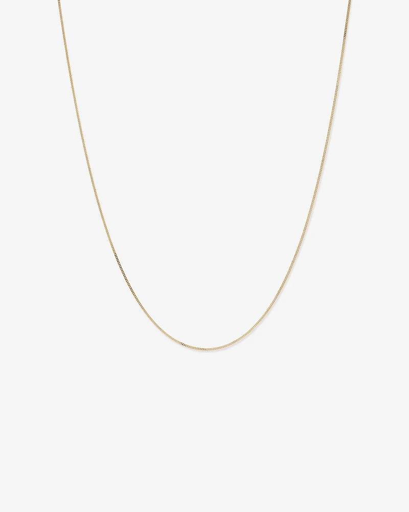 45cm (17") 1.05mm Width Solid Diamond Cut Curb Chain in 10kt Yellow Gold