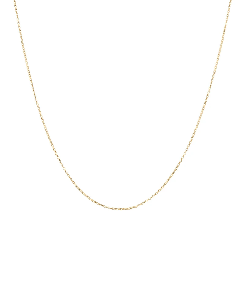 Chaîne belcher à taille diamant de 50 cm en or jaune 18 K, largeur de 1 mm