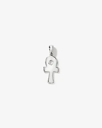 Black Diamond Ankh Pendant in Sterling Silver