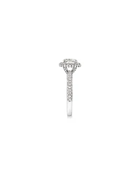 1.30 Carat TW Oval Cut Diamond Pave Halo Engagement Ring in Platinum