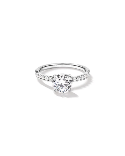 1.81 Carat TW Round Brilliant Lab-Grown Diamond Side Accent Engagement Ring in 14kt White Gold