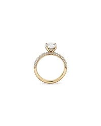 1.95 Carat TW Round Brilliant Laboratory-Grown Diamond Solitaire Side Accent Engagement Ring in 14kt White Gold