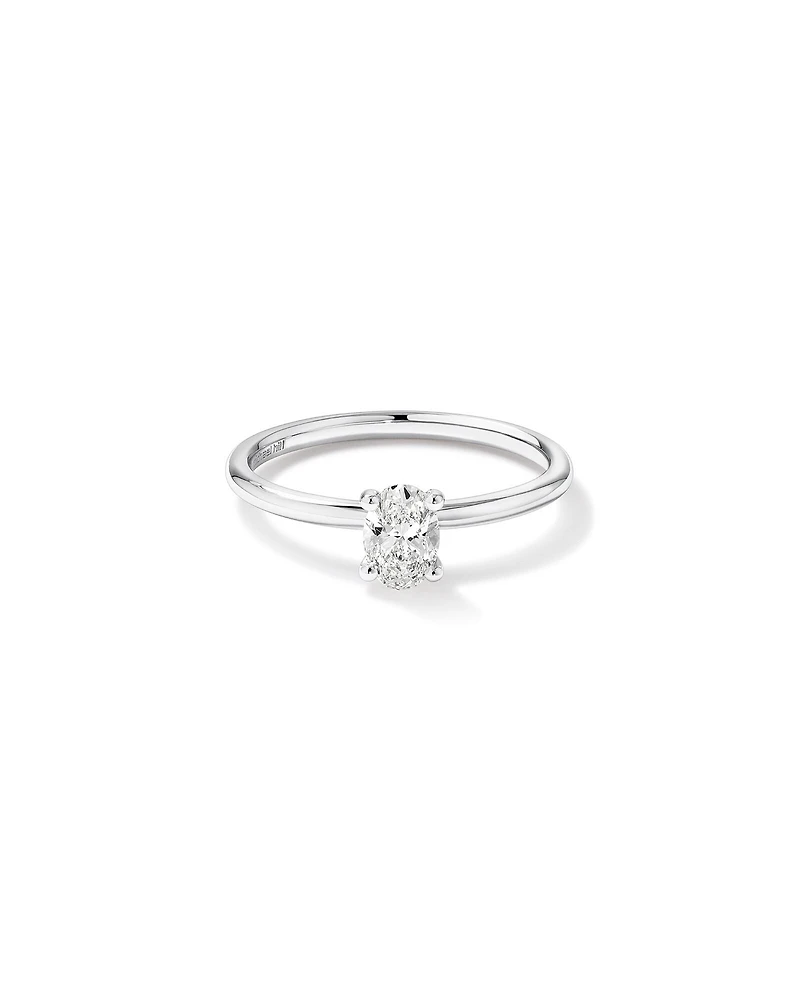 Solitaire Engagement Ring with 0.50 Carat TW of Diamonds in 18kt White Gold