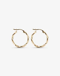 15mm Square Twist Hoop Earrings in 10kt Rose Gold