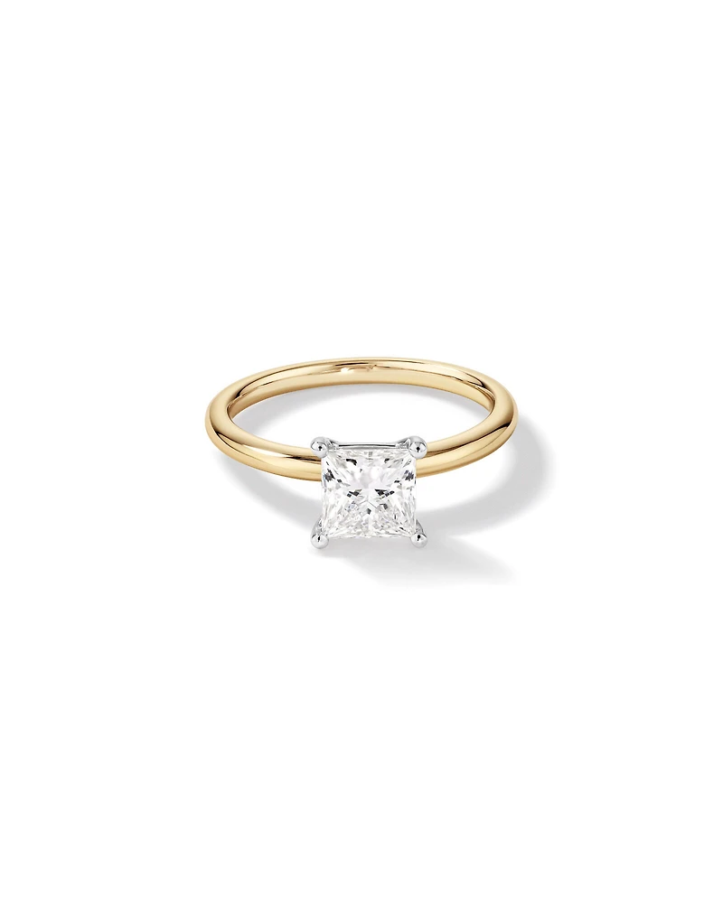 1.25 Carat TW Princess Cut Laboratory-Grown Diamond Solitaire Engagement Ring In 14kt White Gold