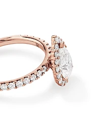 1.82 Carat TW Pear Cut Laboratory-Grown Diamond Halo Engagement Ring in 14kt White Gold