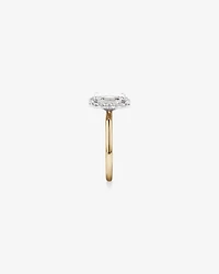 Carat TW Emerald Cut Laboratory-Grown Diamond Halo Engagement Ring in 14kt Yellow and White Gold