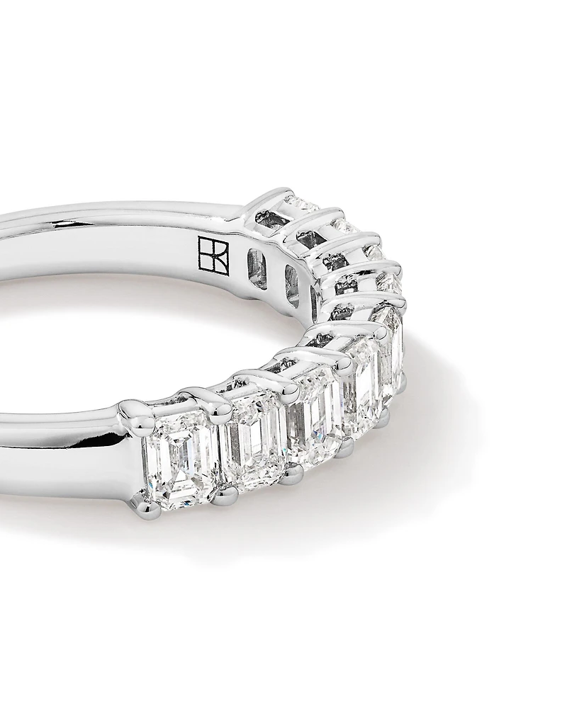 1.17 Carat TW Emerald Cut Laboratory-Grown Diamond Wedding Band in 14kt White Gold