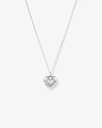 Collier médaillon coeur d’amour floral en argent sterling