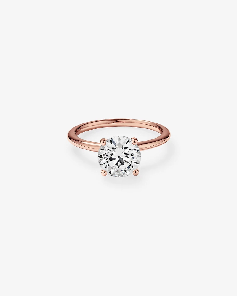 Bague De Fiançailles Solitaire En Diamant De Laboratoire Rond Brillant De 2 Carats Poids Total En Or Blanc 14 Carats