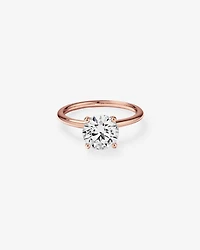 Bague De Fiançailles Solitaire En Diamant De Laboratoire Rond Brillant De 2 Carats Poids Total En Or Blanc 14 Carats