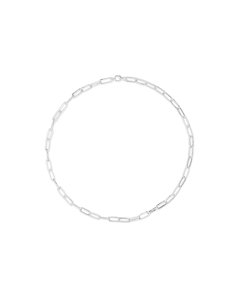 46cm (18.1”) 5.5mm-6mm Width Paperclip Chain in Sterling Silver