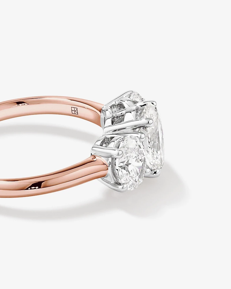 2 Carat Three Stone Oval Laboratory-Grown Diamond Engagement Ring In 14kt White Gold
