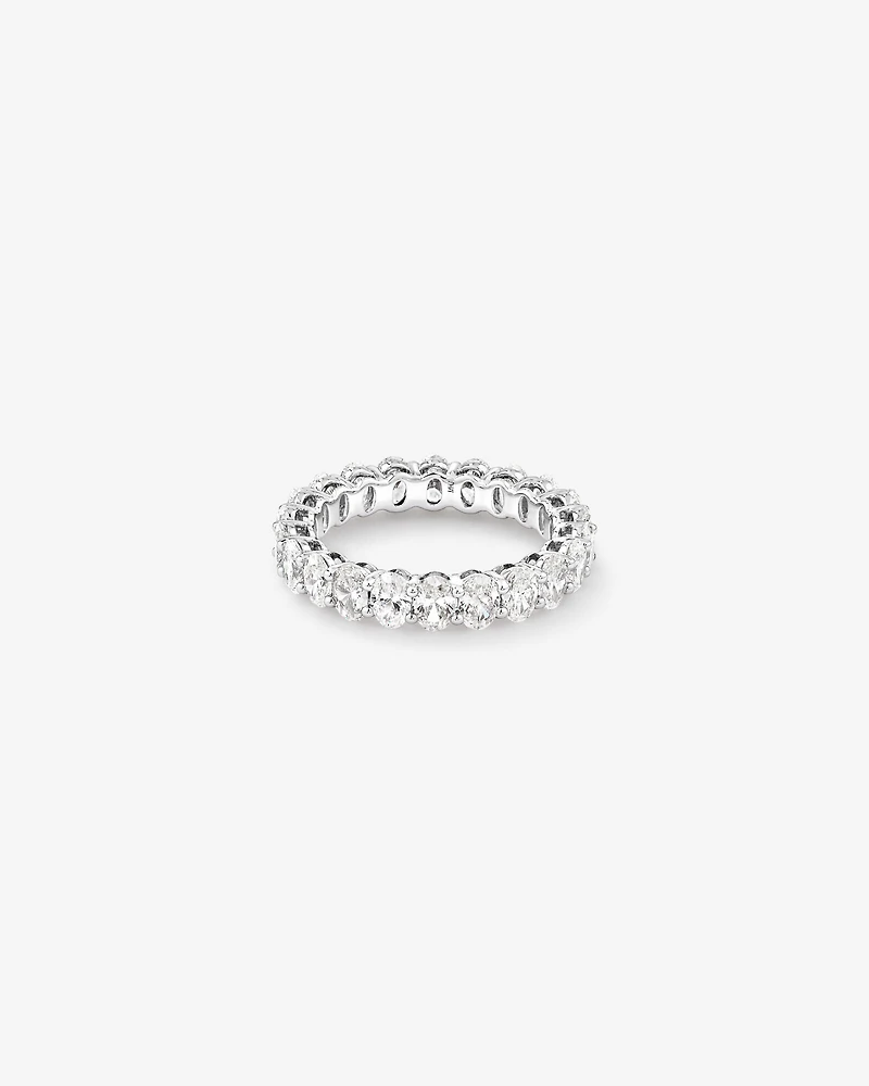 3.15 Carat TW Oval Laboratory-Grown Diamond Eternity Ring in 14kt White Gold