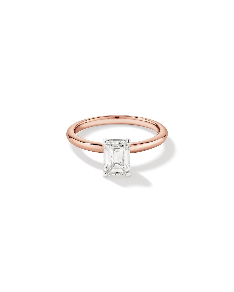 1.25 Carat TW Emerald Cut Laboratory-Grown Diamond Solitaire Engagement Ring In 14kt White Gold