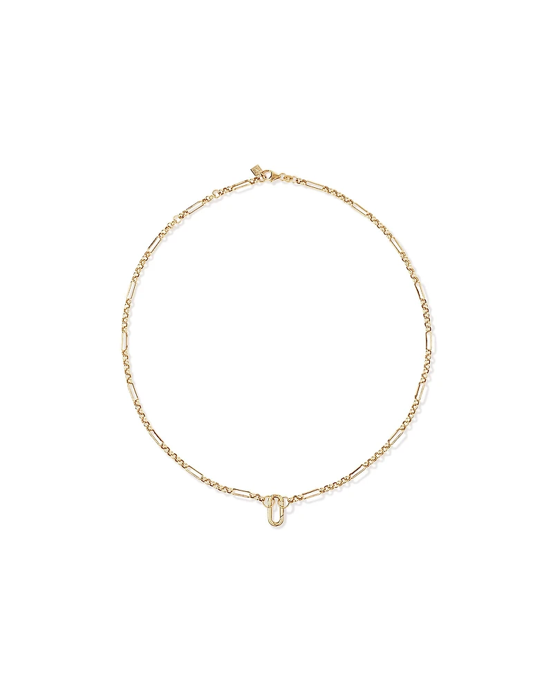 50cm (20") 7 and 1 Belcher and Paperclip Open Pendant Chain in 10kt Yellow Gold