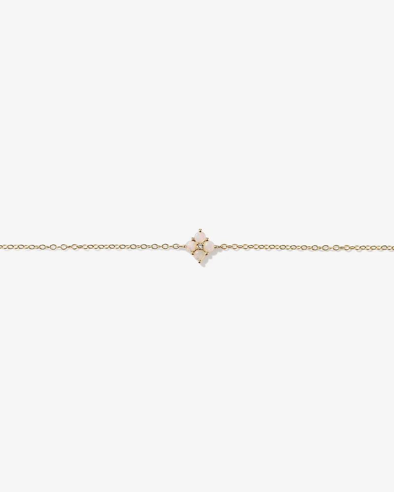 Australian Opal & Diamond Accent Bracelet in 10kt Yellow Gold