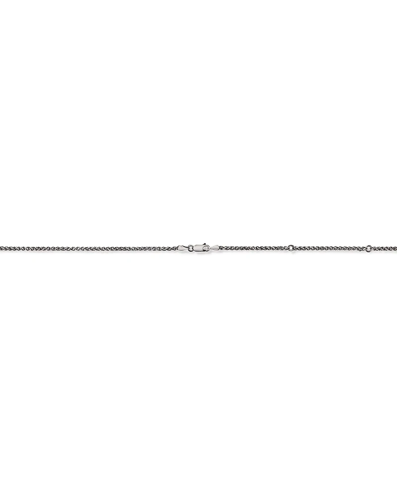 65cm (25") Oxidised Wheat Chain in Sterling Silver