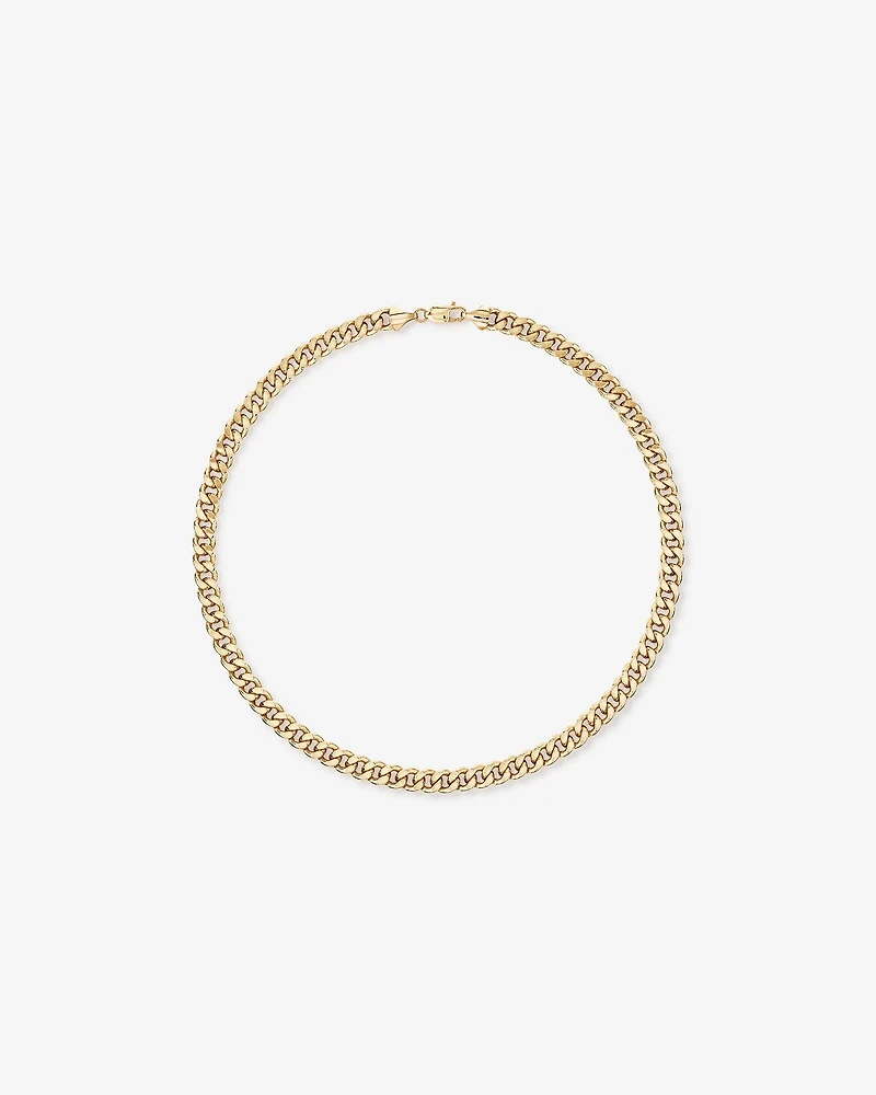 55cm (22") 9mm Width Semi Solid Diamond Cut Curb Chain in 10kt Yellow Gold