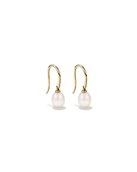 Drop Earrings with Cultured Freshwater Pearl in 10kt Yellow Gold