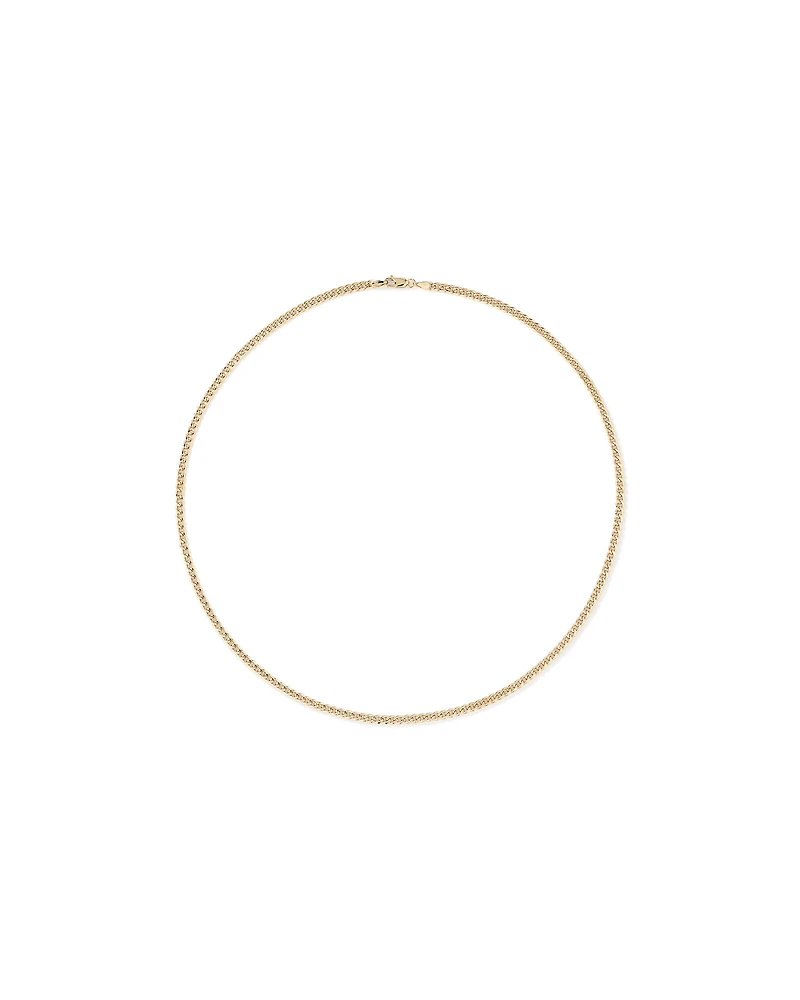 45cm (17") 2.8mm Width Semi Solid Miami Curb Chain in 10kt Yellow Gold