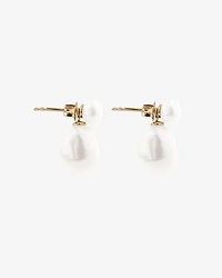 Pendants d'oreilles en barre de 6 à 6,5 mm en or jaune 10 K avec perles baroques d'eau douce de culture