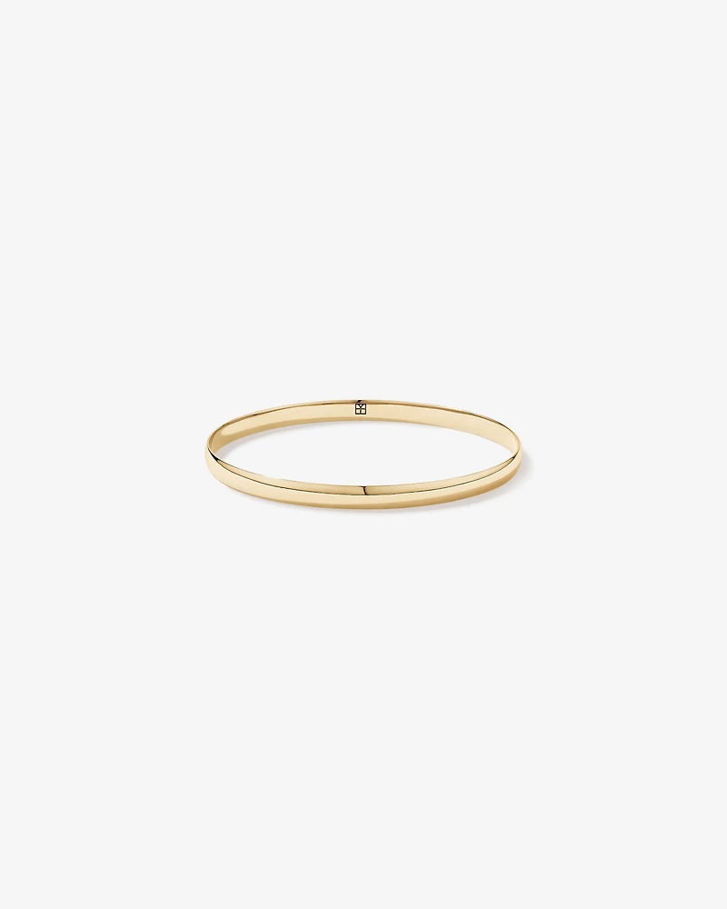 65mm (2.5") 4.7mm Width Solid Round Bangle in 10kt Yellow Gold