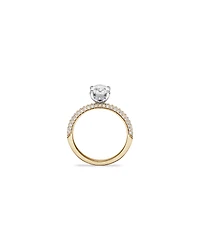 Bague De Fiançailles Solitaire En Diamant De Laboratoire Taille Ovale De 1,95 Carat Poids Total Avec Accent Latéral En Or Blanc 14 Carats