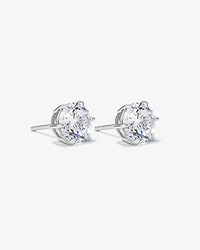 9.5mm Round Brilliant Cubic Zirconia Stud Earrings in Sterling Silver
