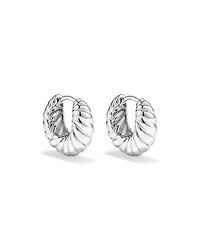 Small Croissant Huggie Earrings in Sterling Silver