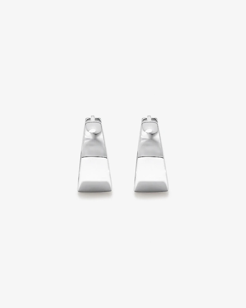 Tapered Huggie Earrings in Sterling Silver