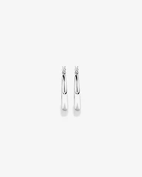 Graduated Domed Hoop Earrings in Sterling Silver