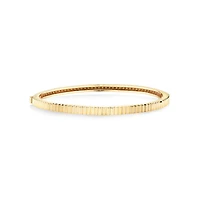 Ribbed Oval Hinge Bangle in 10kt White Gold