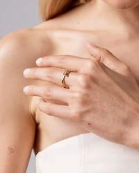 Signature Lock Ring in 10kt Yellow Gold