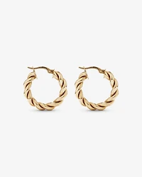 Croissant Twist 15mm Hoop Earrings in 10kt Yellow Gold