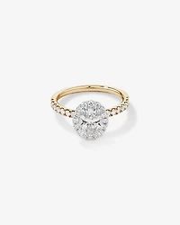 1.78 Carat TW Oval Laboratory-Grown Diamond Halo Engagement Ring in 14kt White Gold