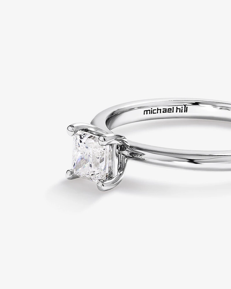 Bague de Fiançailles Solitaire en Diamant Taille Princesse 0,50 Carat TW en Or Blanc 14 kt