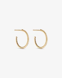 0.15 Carat TW Fine Diamond Hoop Earrings in 10kt White Gold